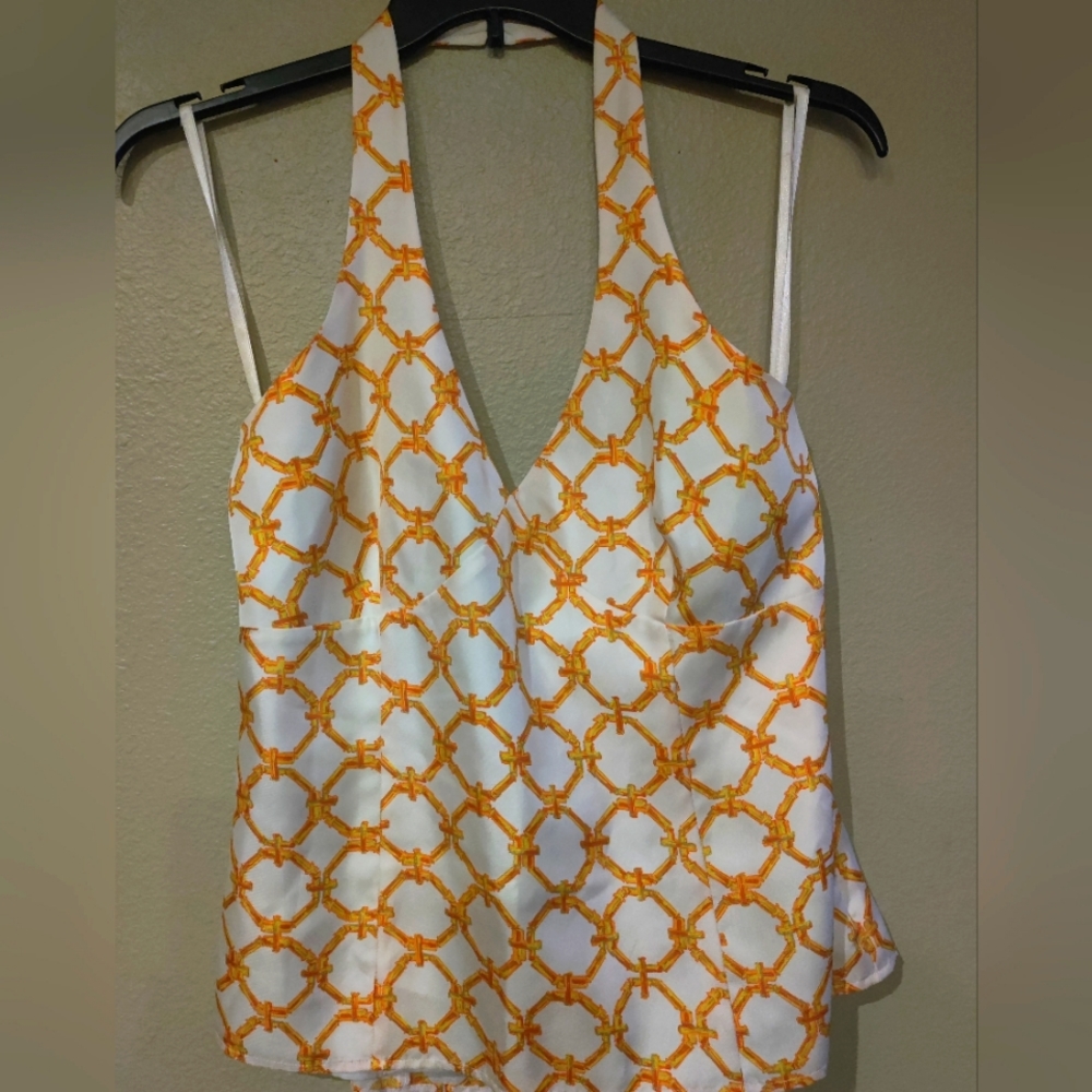 Grace Dane Lewis Gold Halter Top sz 12